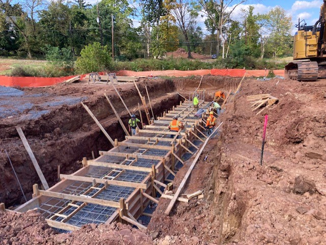 Construction of footing for the replacement of Valley Road Bridge